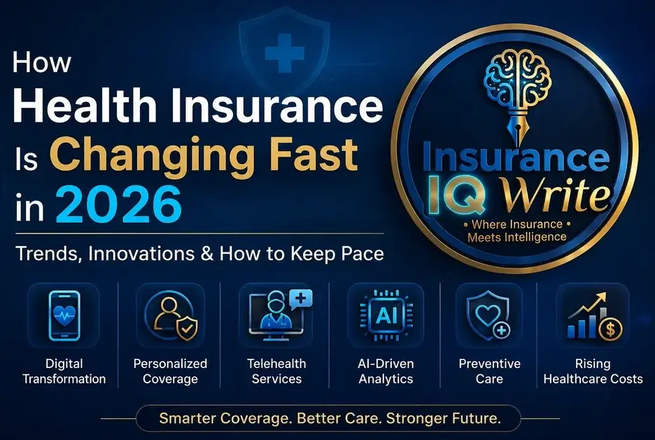 Professional featured image showing how health insurance is changing fast in 2026 with AI, telehealth, digital care, and smart coverage.